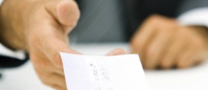 Businessman Accepting Check, Cropped View of Hands