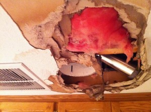 Broken Water Pipe: water and flood damage claim documentation